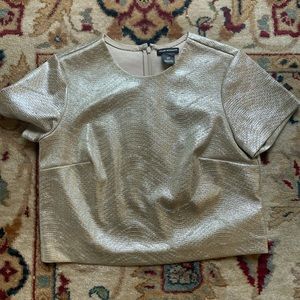 Club Monaco gold shimmer crop